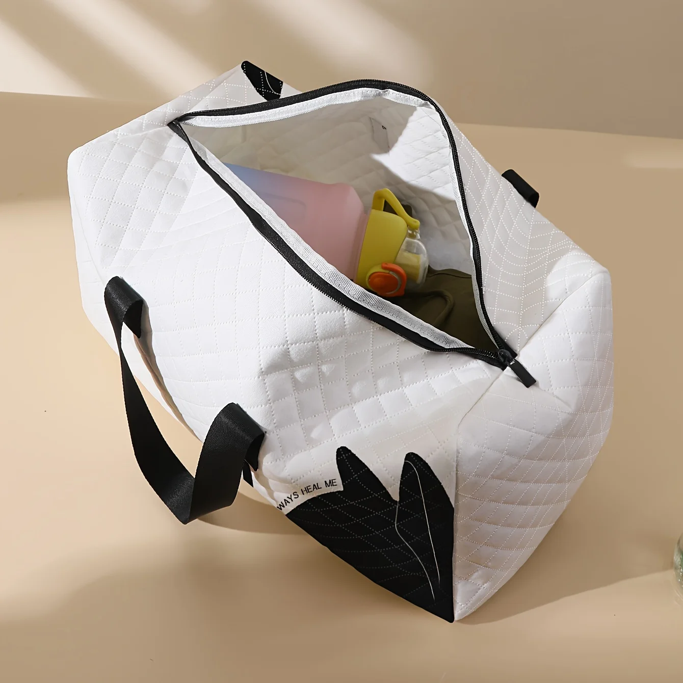 1 pezzo, borsa stampata con motivo a farfalla per gattino, custodia da viaggio di grande capacità in rete di diamanti, borsa da viaggio portatile alla moda