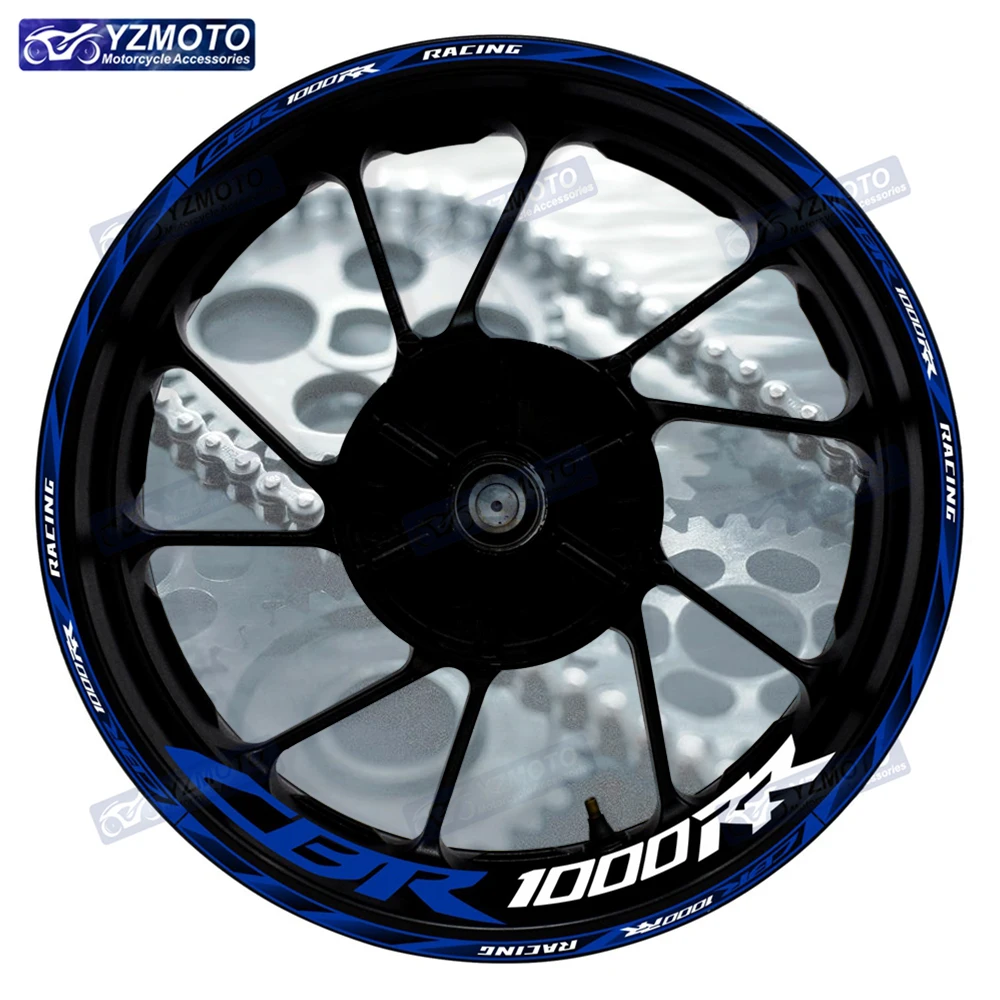 

For Honda CBR1000RR CBR1000 RR Motorcycle RACING Front And Rear Logo Wheel Hub 17 Inch Sticker Reflective Rim Decal Stickers
