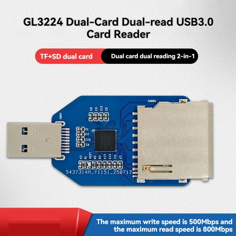 USB3.0 Reader Module SD+TF Card 2-in-1 Dual Card Dual Reading in Stock Computer peripherals