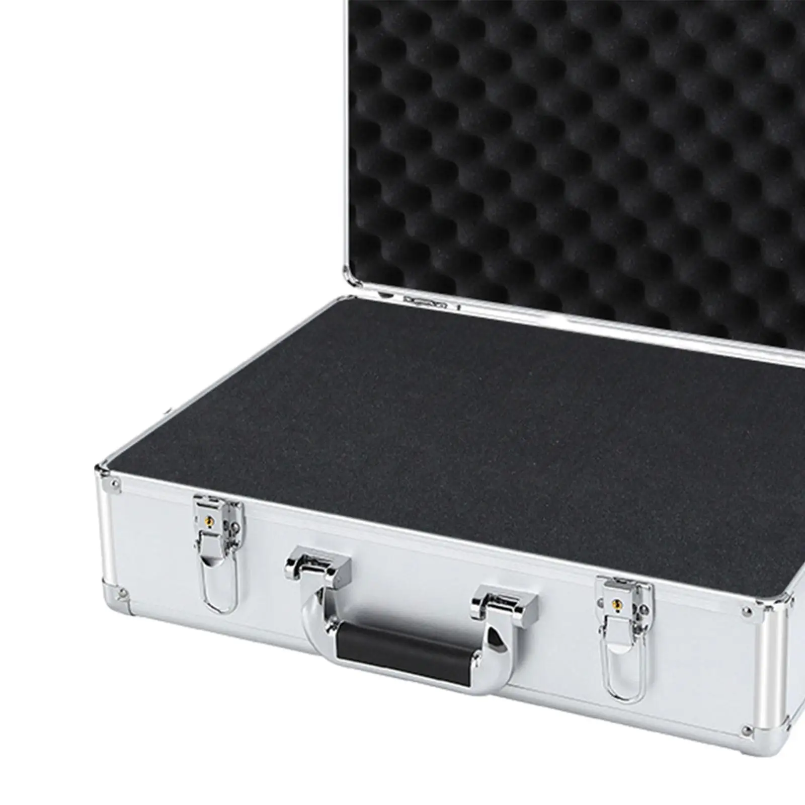 Estojo duro com espuma, Microfone à prova de choque, Alumínio