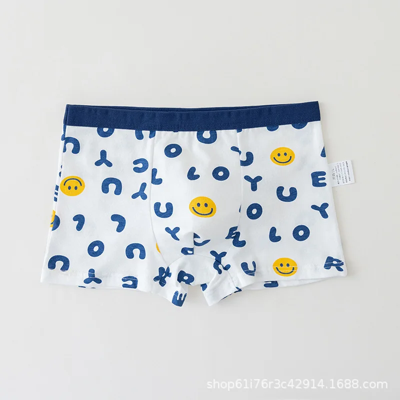 4PCS/Set Boys Cotton Panties Children Print Four Corners Shorts 1-13Years Kids Bear Cartoon Boxers Baby Summer Underwear