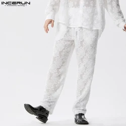 INCERUN 2024 American Style Trousers New Men Stylish Jacquard Fringe Plush Pantalons Casual Streetwear Hot Sale Long Pants S-5XL