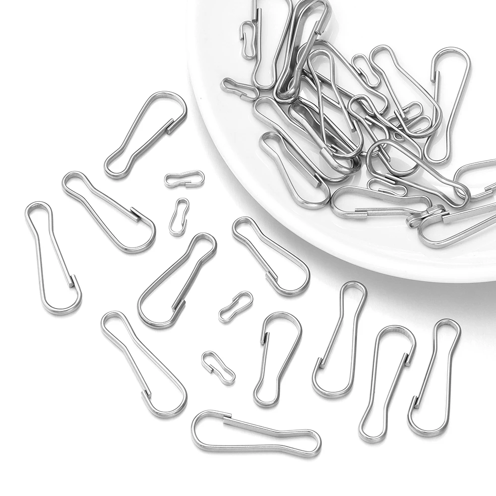 30-50 Stück/Los, Karabinerhaken aus Edelstahl mit Federmechanismus, Kürbis-Form, Verschlüsse für DIY-Schlüsselanhänger, Geldbörsen und Ausweiskarten – Detail 3