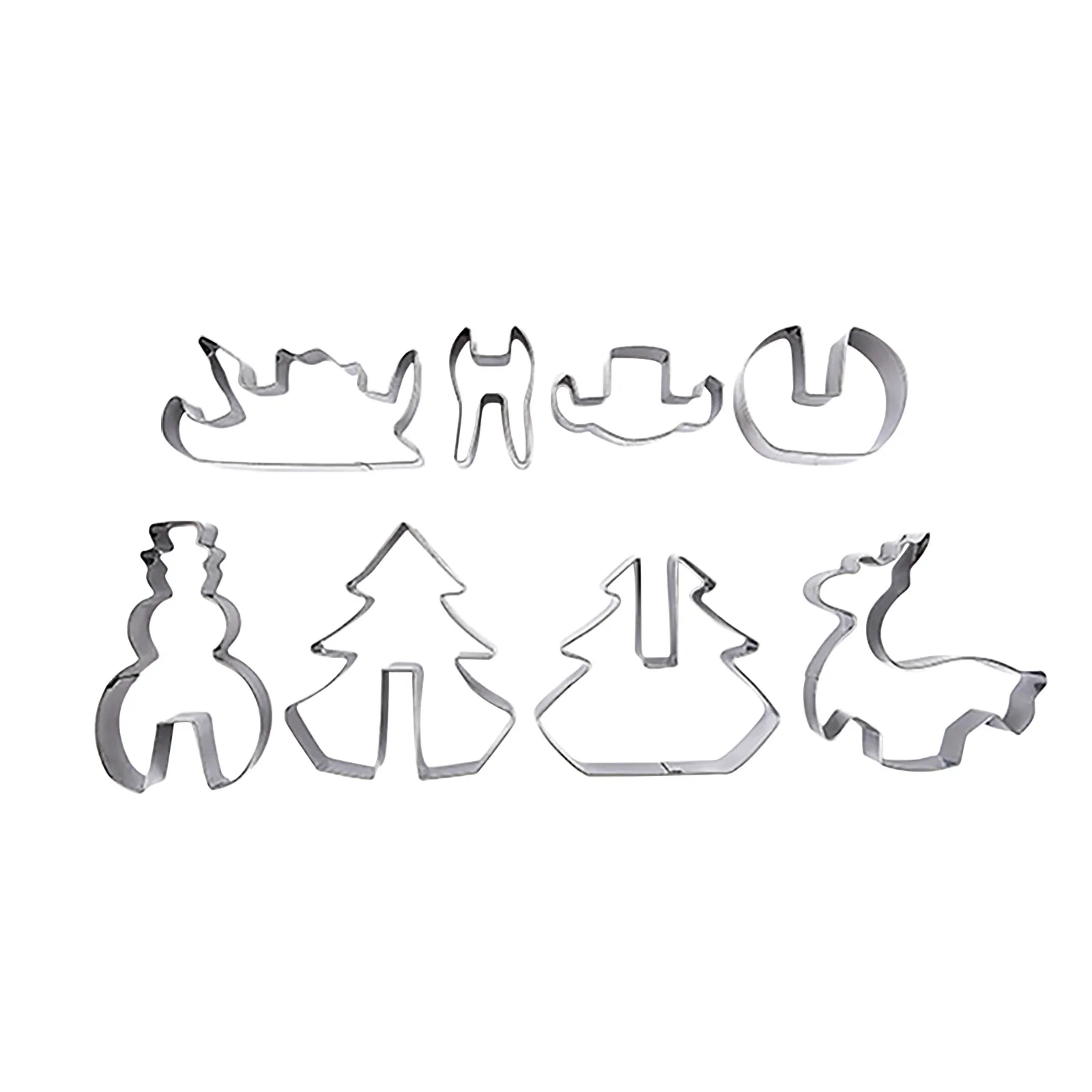 Stainless Steel Christmas Cookie Cutter 3d Christmas Cookie Tool 8 Piece Cake Tool Baking Tool Cookie for Baking Christmas