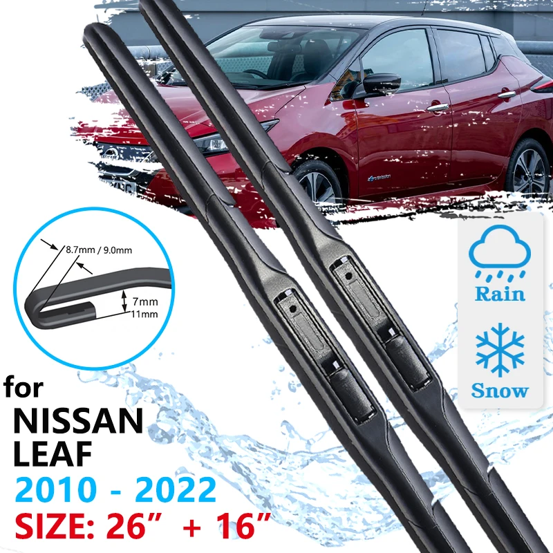 Car Front Wiper Blade For Nissan Leaf ZE0 AZE0 ZE1 2010~2022 Windscreen Windshield Windows Accessories 2021 2020 2019 2018 2017