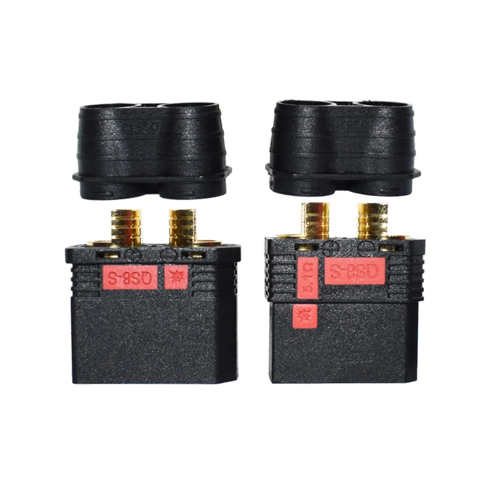 Conector de batería de alta resistencia QS8-S, conector dorado antichispa, enchufe de alimentación grande para protección de plantas RC, modelo de