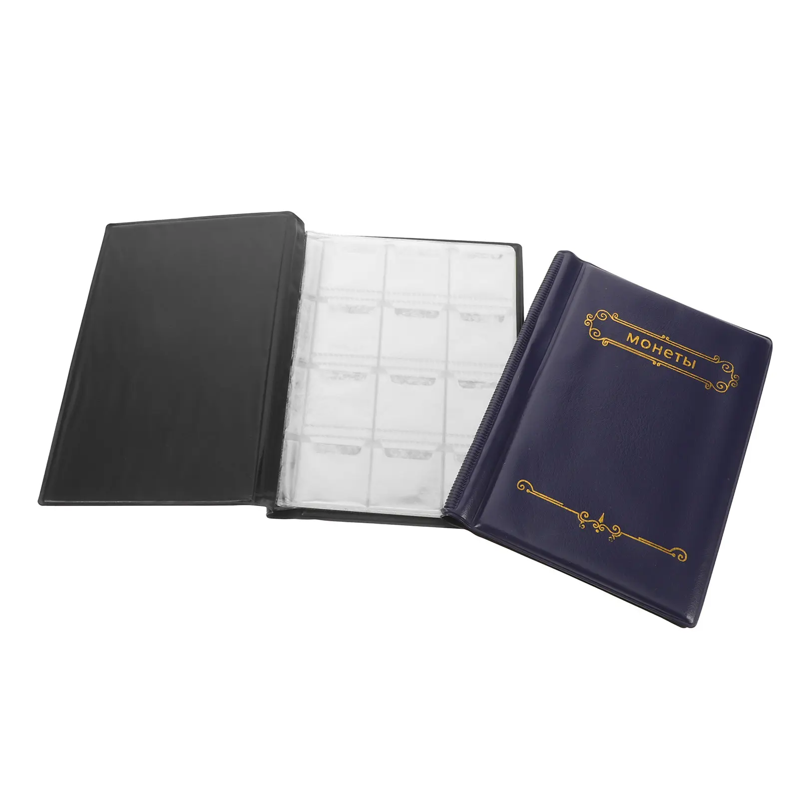 

Набор из 2 альбомов для коллекционирования монет, прозрачные, на 120 карманов, с обложкой из ПУ, винтажный органайзер для хранения и демонстрации монет