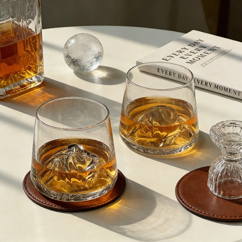 Vaso de Vidrio Transparente para Whisky, Cerveza, Agua, Leche, Café, Té, Jugo, 1/2 Piezas, para Bar y Cocina