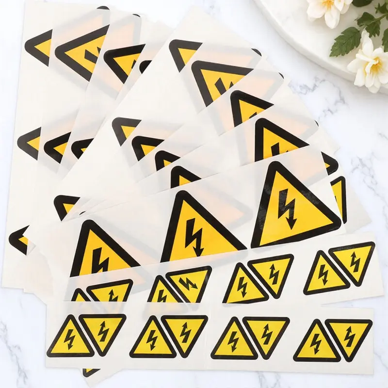

24Pcs Caution Electric Shocks Stickers Self Adhesive Warning Labels for Electrical Panels High Voltage Areas Industrial Safety
