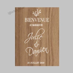 French Wedding Welcome Sign Vinyl Sticker Custom Name Date Vinyl Decal Diy Mirrors Wedding Party Decor Personalized Mural