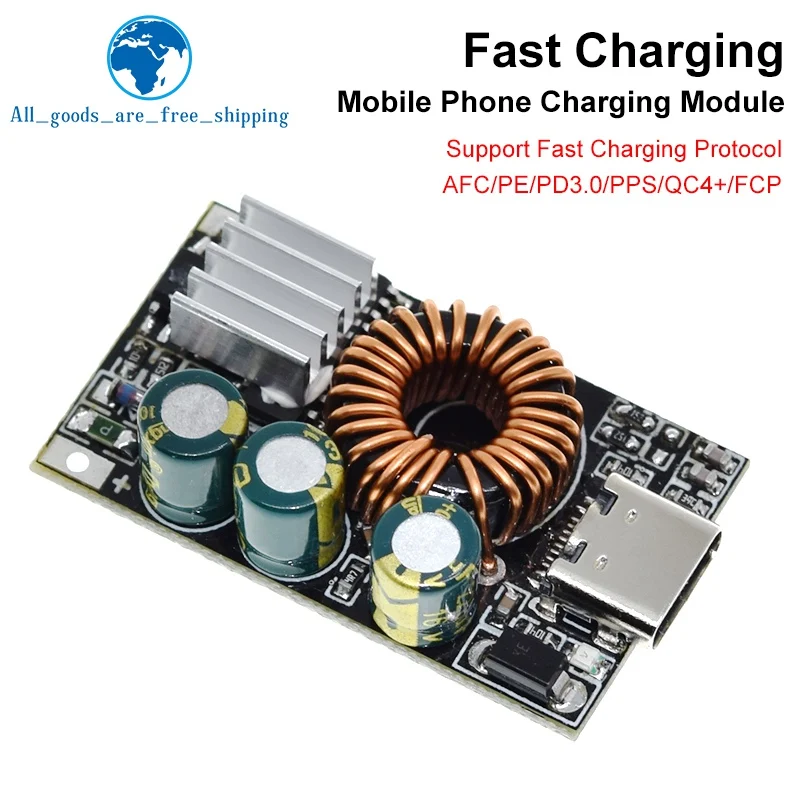 PD3.0/PPS/QC4.0 Apple Huawei MTK Samsung DIY Fast Charger DC 10-30V 30W Step-down Module for Emergency Charging of Mobile Phone