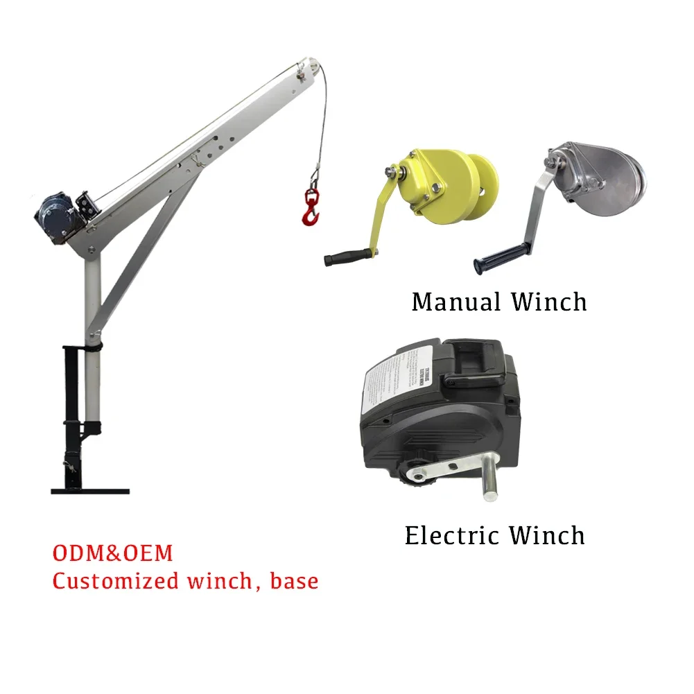 Portable Mini Lifter for Safe Load Handling 200-800kg Capacity Trailer Mounted Crane Lifting Hook for Construction Core Bearing