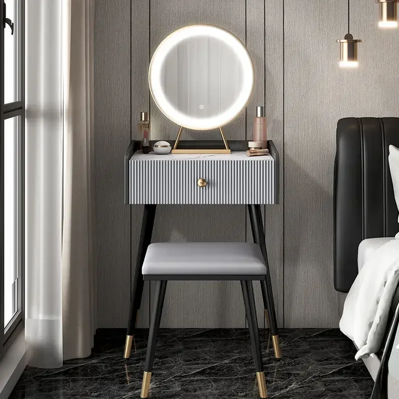 

Luxury Modern Dressing Table Bedroom Small Apartment Storage Cabinet Mirror Integrated Household Makeup Toaletka Table Furniture