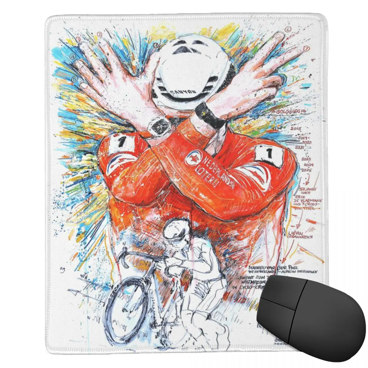 Mathieu Van Der Poel Cyclist MVDP Dutch Cyclist College Mouse Pad Computer Keyboard Mouse Mat Gamer PC Laptop Desk Mat