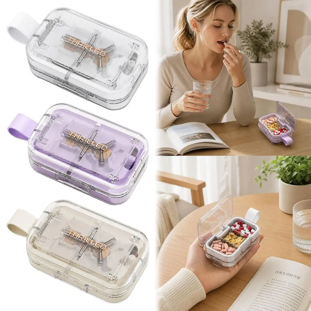 Dust-proof Quartering Pill Cutter Multi Grids Moisture-proof Pill Cutter Storage Box Medicine Cutting Pill Cutter Splitter