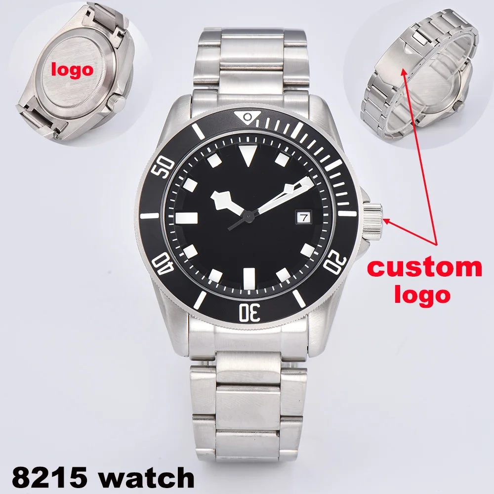 42.5 مللي متر Miyota8215 ساعة 8215 قرص أزرق أخضر مضيئة الأيدي 8215 حركة 22 مللي متر حزام من الفولاذ المقاوم للصدأ ساعة مخصصة للرجال