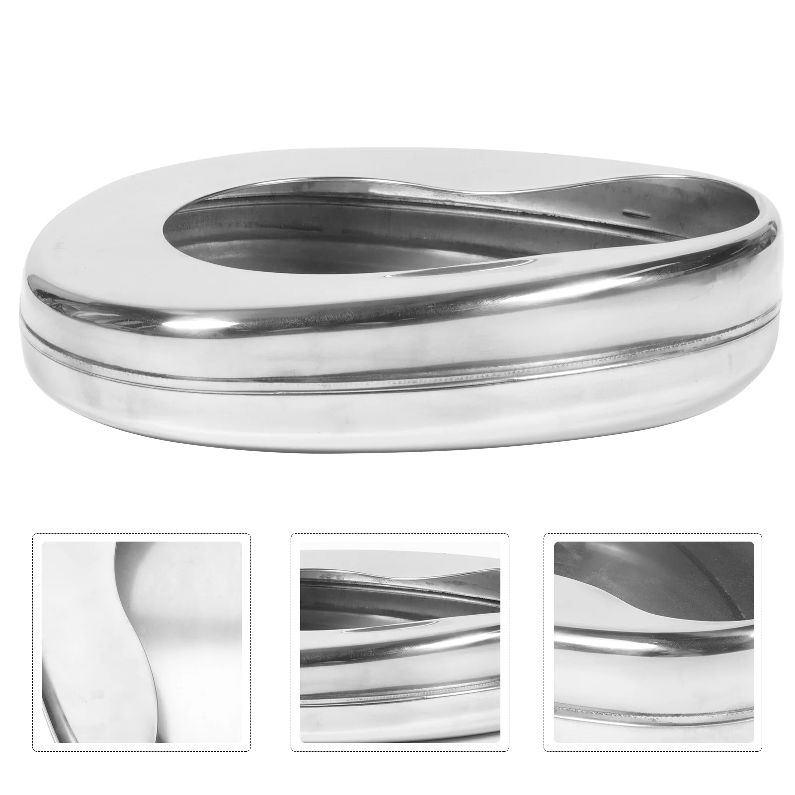 Stainless Steel Bedpan Urinal Nursing Horizontal Bedpans Portable Toilet Seat Smooth Anti Splash for Elderly