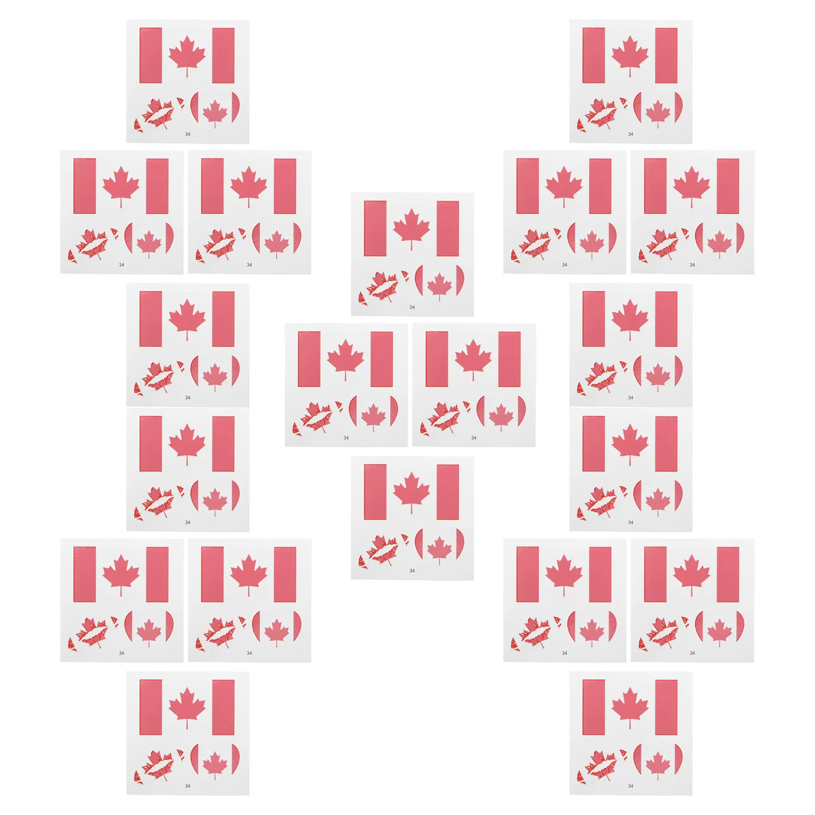 20Pcs Canada Flag Temporary Tattoos Waterproof National Flag Stickers Patriotic Face Tattoos for 2026 Football Sports Event
