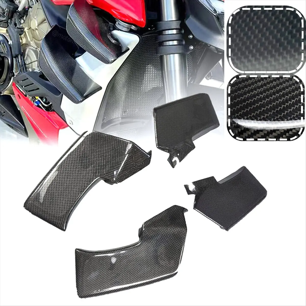 Super Sale Motorcycle Winglet Aerodynamic Wing Kit Spoilers for DUCATI Streetfighter V2 V4 V4S V4SP Spoiler Fixed Winglets Wings