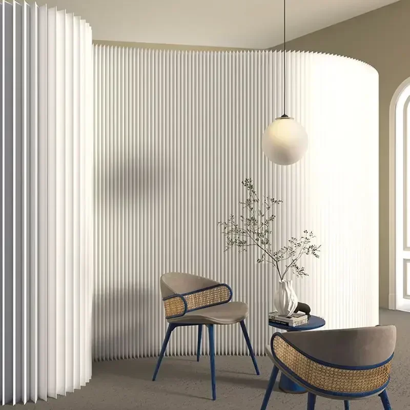 

New 2m Height Home Decor White Brown Organ Paper Wall Screen Room Dividers Office Partition Removable Folding Baffle