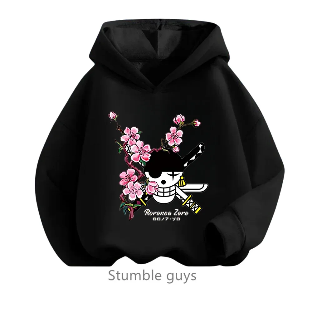 Anime One Pieces Hoodie Kids Clothes Boys Spring Autumn Girls Clothing Cartoon Luffy Zoro Sweatshirt Suit Teen Hooded Sonic Tops