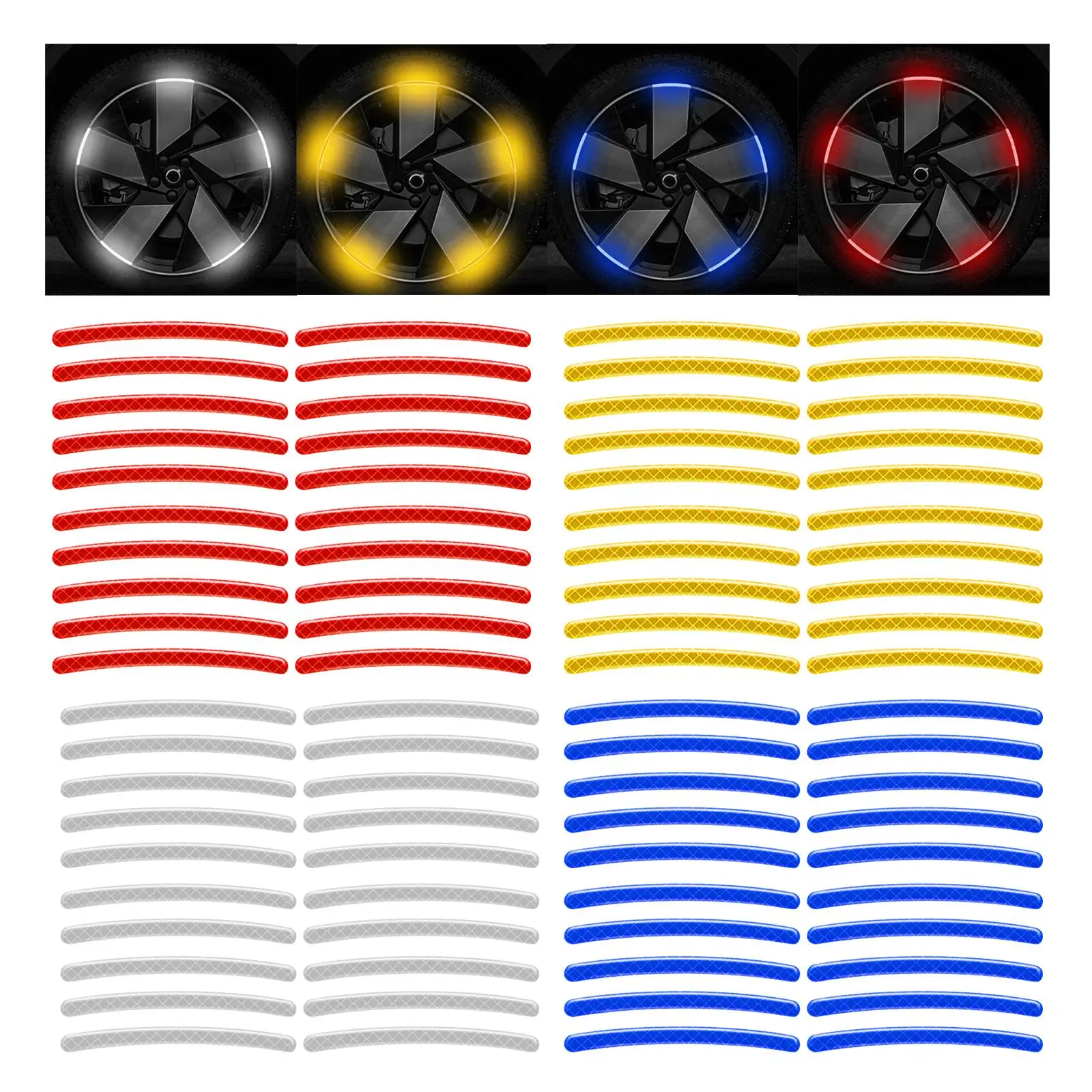 

Car Wheel Hub Reflective Sticker Wheel Rim Tape for Vehicle Car Motorcycle