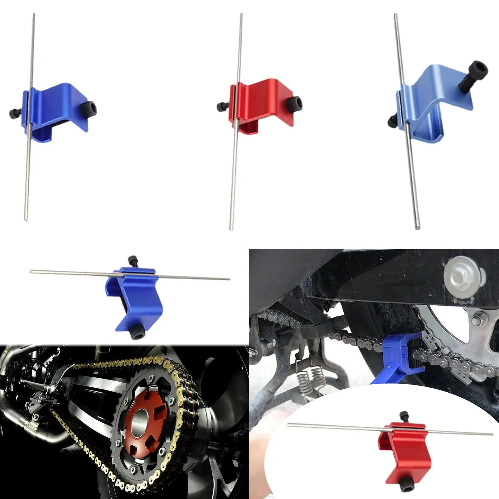 Motorcycle Chain Alignment Tool Comprehensive Repair Kit Aluminum Alloy for Precise Sprocket Adjustment