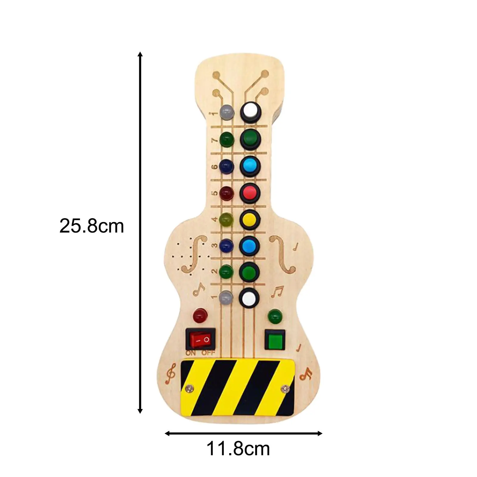 Houten Drukke Board Mini Gitaar Cadeau Voorschoolse Activiteiten Met Kleurrijke Schakelaar En Knoppen Voor Reizen Meisjes Kinderen Leeftijd 3 + Thuis