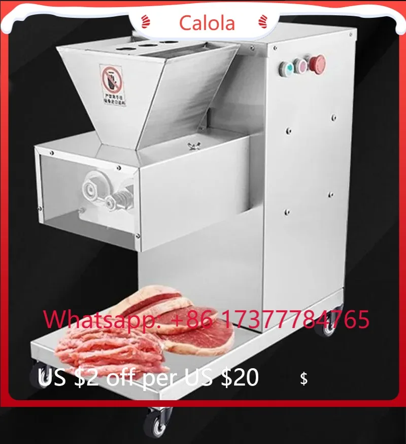 

800kg/h Stainless Steel Meat Slicer 2.5-20mm Commercial Electric Meat Cutter