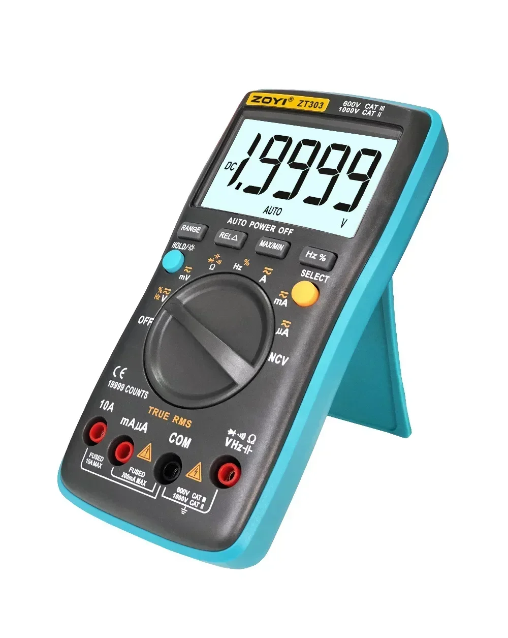 Premium Digital Multimeter ZOYI ZT303 True-RMS DC/AC Voltmeter Ammeter Resistance Capacitance Hz Temp Tester 19999 Counts