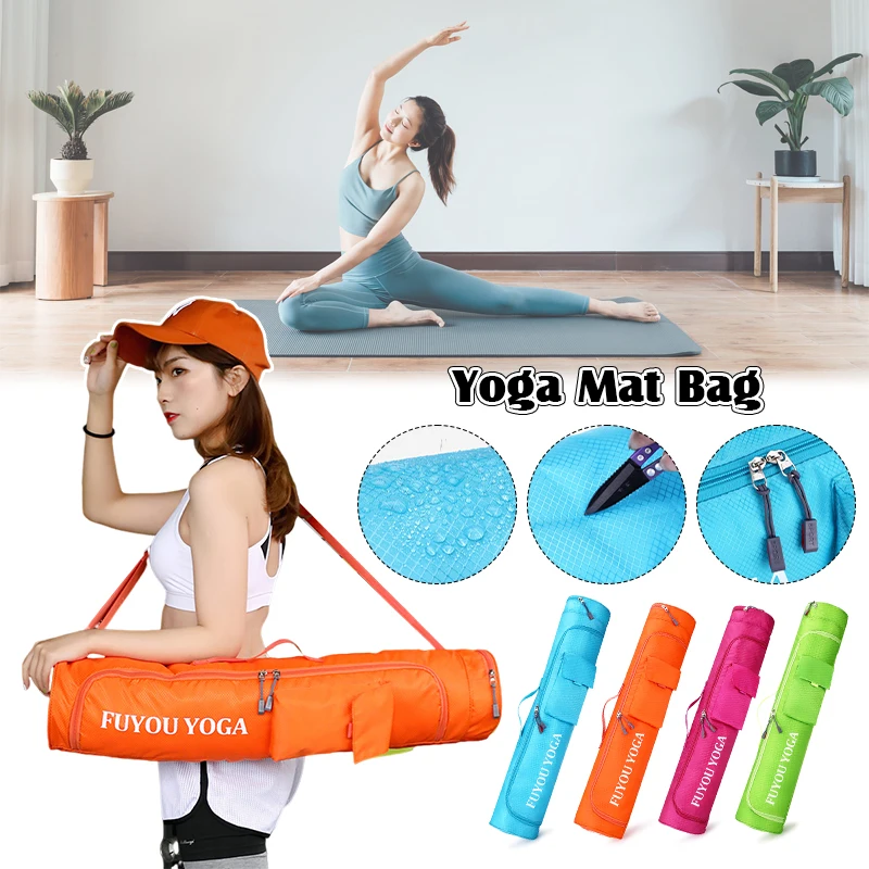 

Canvas Yoga Mat Bag Carrying Bag with Multi-Functional Storage Pockets Adjustable Strap & Full-Zip Exercise Yoga Mat Fits Gym