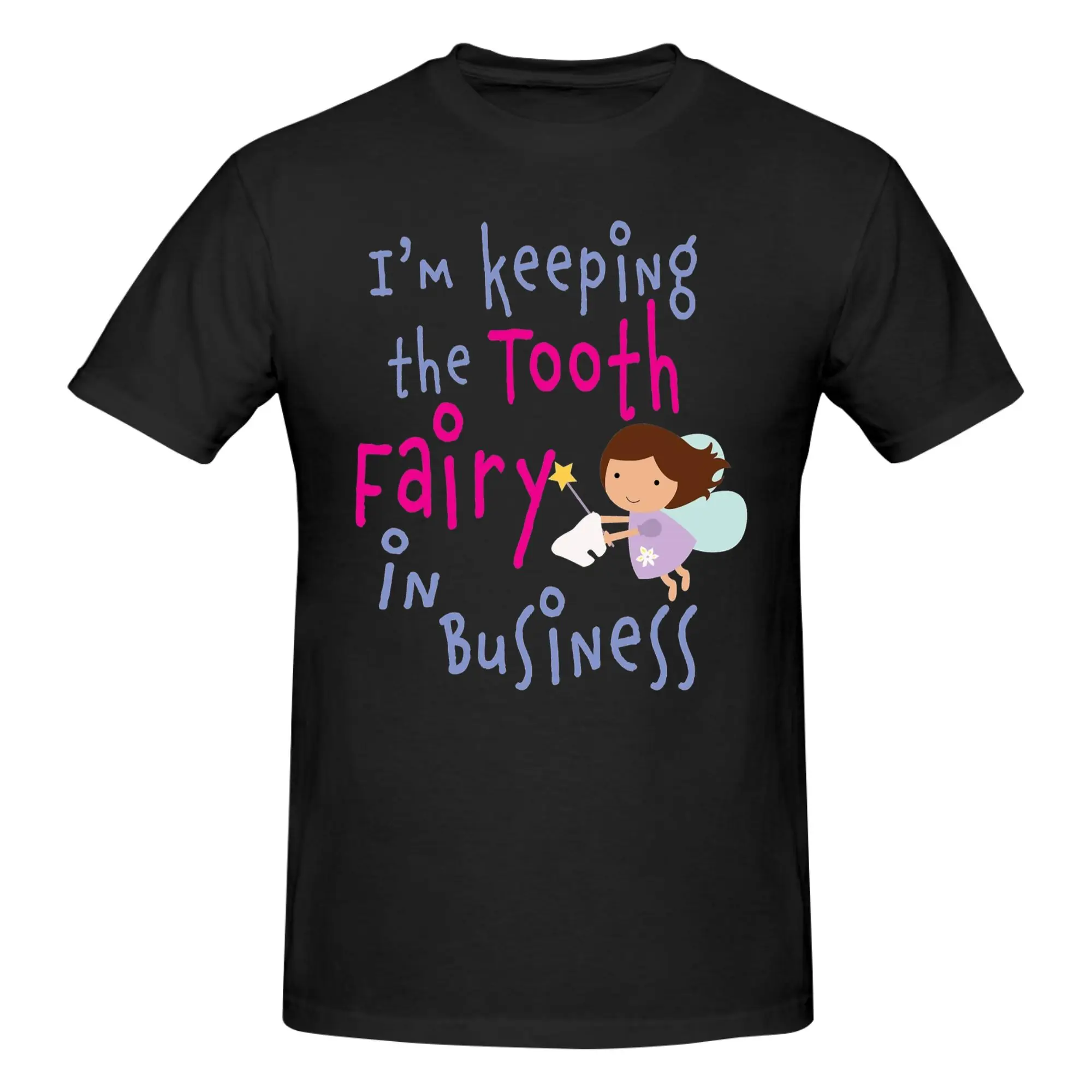 1 Piece Cute Fairy Girls Novelty 100% Cotton T-Shirt Tooth Fairy Tops Tees For Men