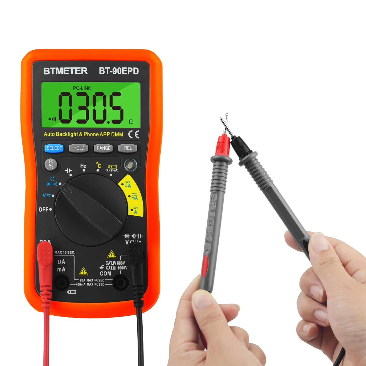 

Digital Multimeter with Bluetooth Connection, Auto Wireless Voltmeter, Multi Tester for AC and DC Current, Frequency