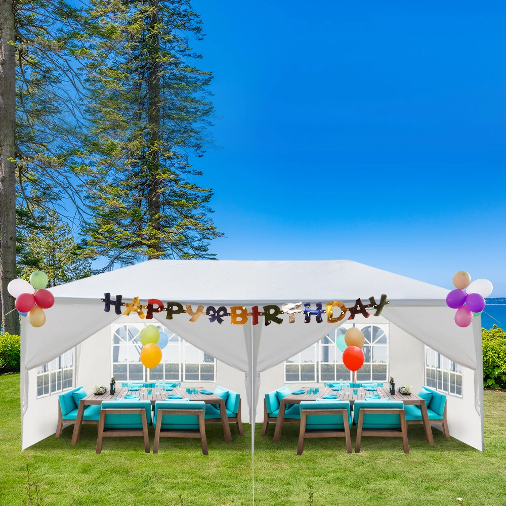 10'x20' White Outdoor Party Tent with 6 Removable Sidewalls Waterproof Canopy Patio Wedding Gazebo