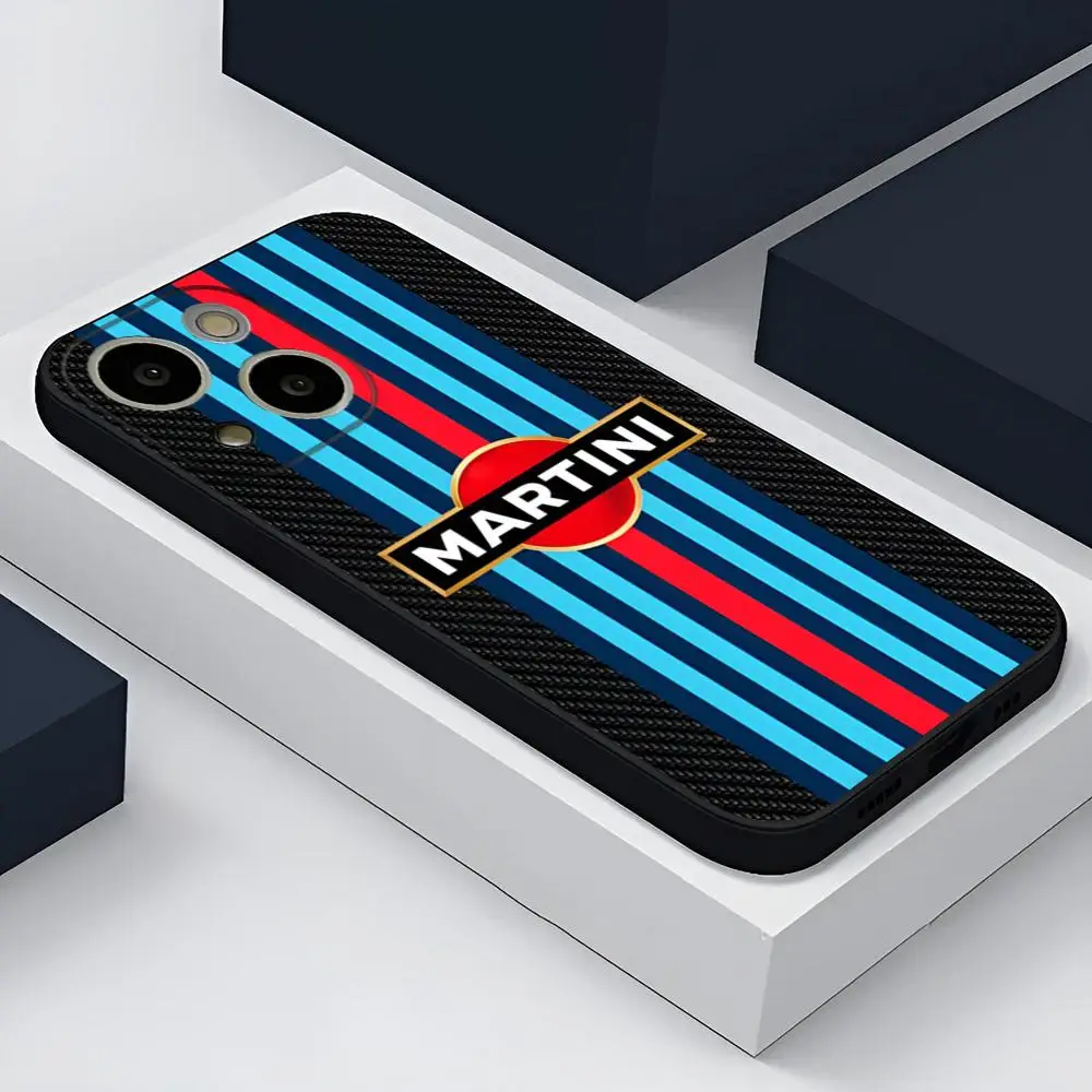 Martini Racing Horizontal Stripe Phone Case For 15 Pro Max Iphone 14 Pro 12 13 Pro Max 11 Xr X Xs 8 7 Plus Silicone Back Cover
