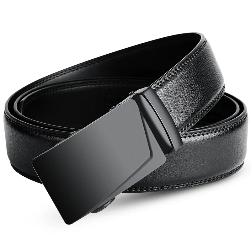 LONG Plus Size 130 140 150 160 170 180cm Genuine Leather Belts for Men Women Unisex Black Automatic Belt Waist Strap Belts 2024