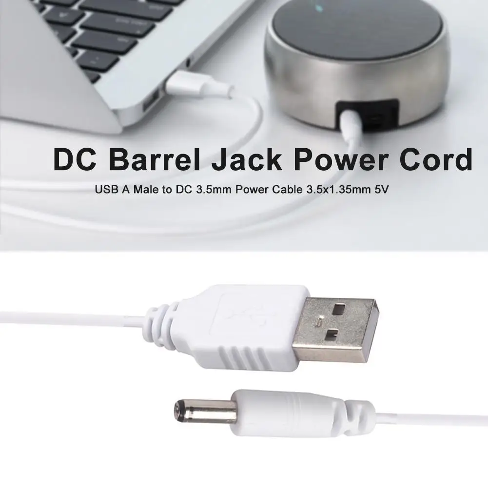 USB to DC 3.5mm Power Cable USB Type A Male 3.5mm DC Barrel Jack Charging Cord