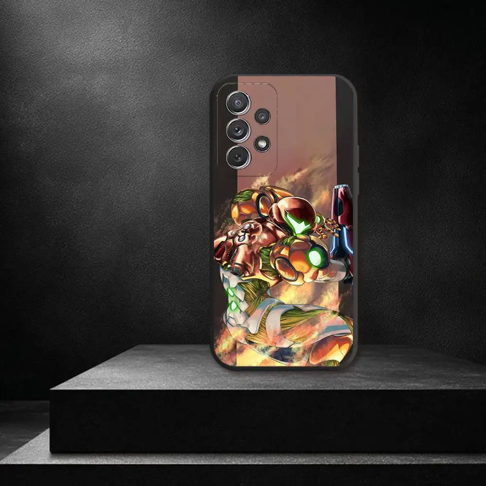 Funda de teléfono M-Metroid D-Dread para Samsung S 25,24,23,22,30,21,10,9,Ultra,Plus,Lite,FE,4,5G, funda blanda negra