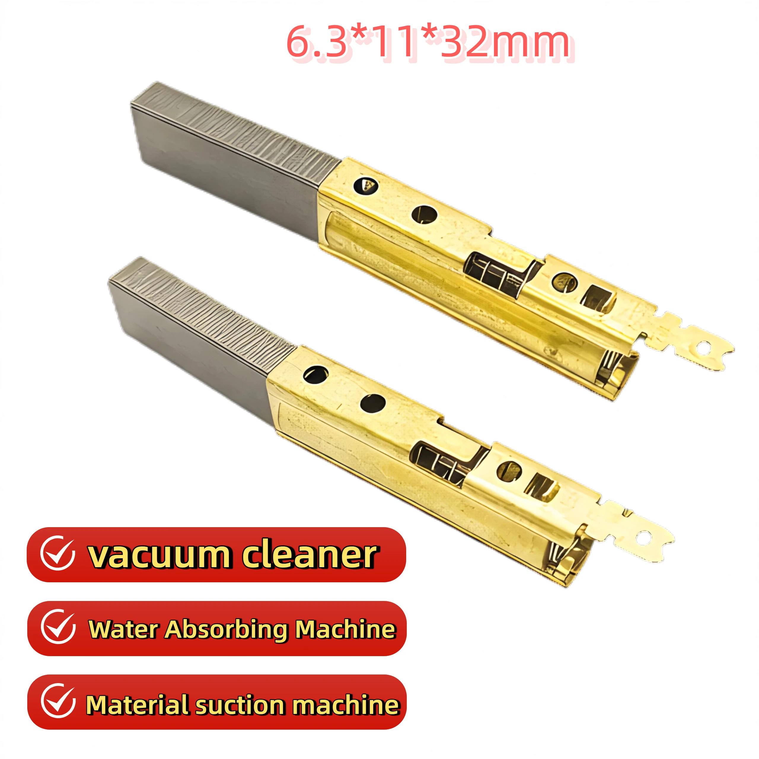 6.3 * 11 * 32MM Motor Carbon Brush All Copper Bracket, Suitable for Festo Vacuum Cleaner Suction Machine