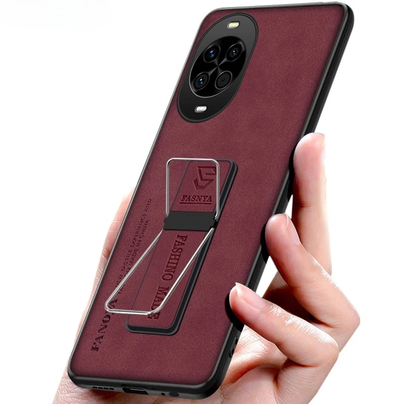 Skinlee For Huawei Nova 14 Silicone Case with bracket design For Huawei Nova 14 Pro Cashmere skin shockproof Back Casing