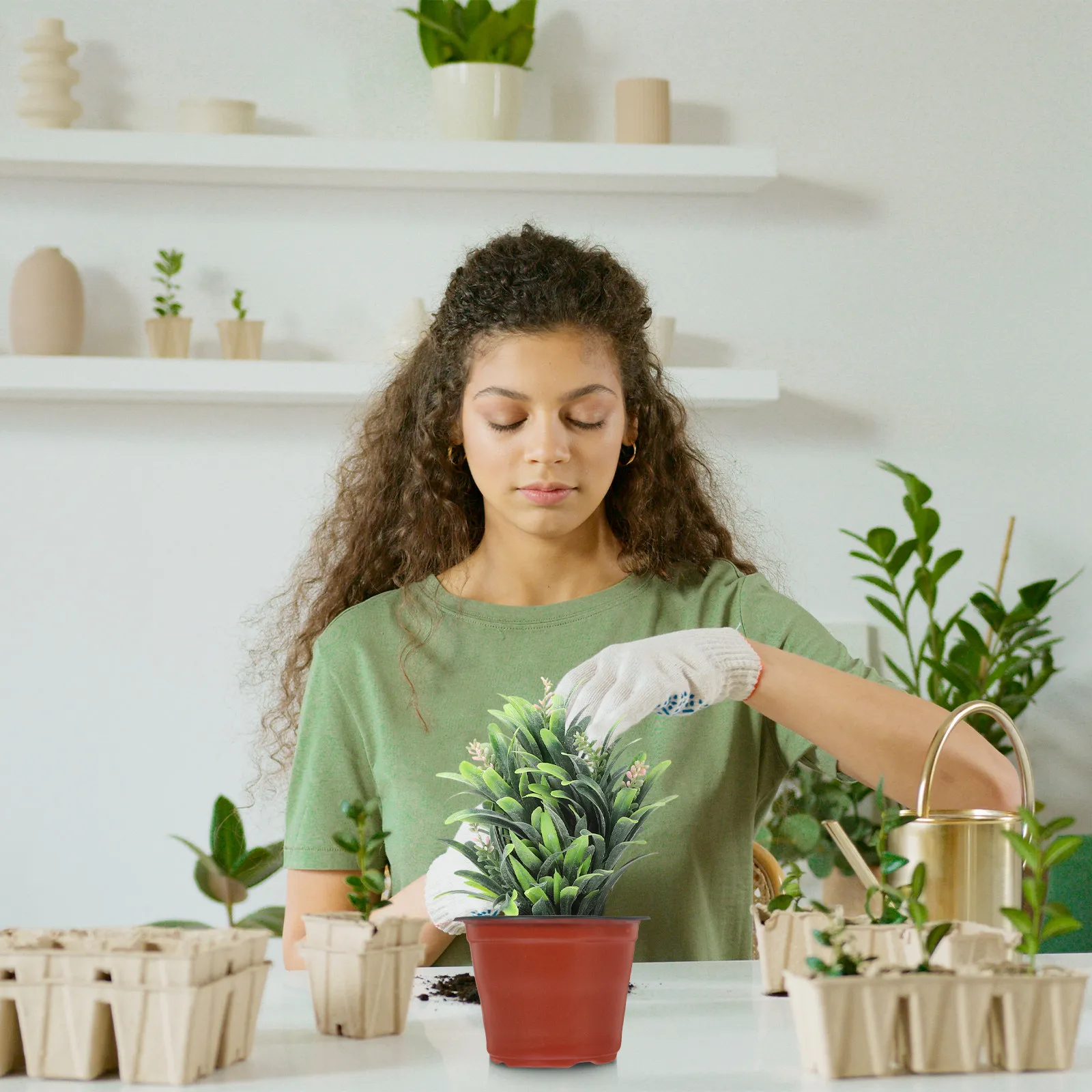 

20 шт. мягких пластиковых горшков для растений, легкие и прочные, для цветов, сада, питомников, балконов, декоративные контейнеры для растений
