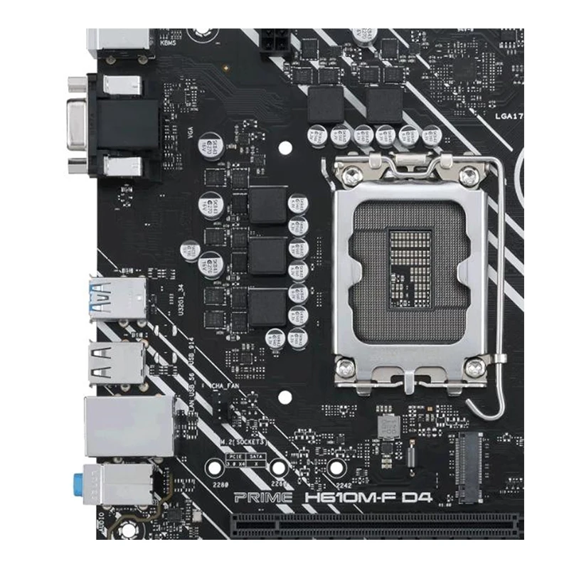 Placa-mãe usada para PRIME H610M-F D4, LGA 1700, DDR4, 64GB, M-ATX para Intel H610 Desktop Mainboard, SATA III, USB 3.0