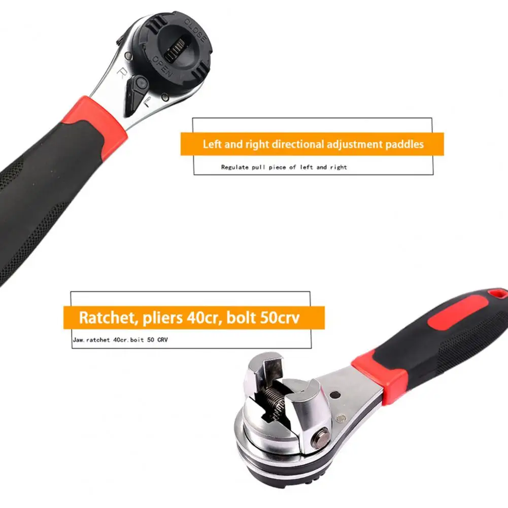 Universal Socket Wrench Ergonomic Universal Socket Torque Ratchet Wrench with Anti-slip Handle for Multifunctional Use Heat