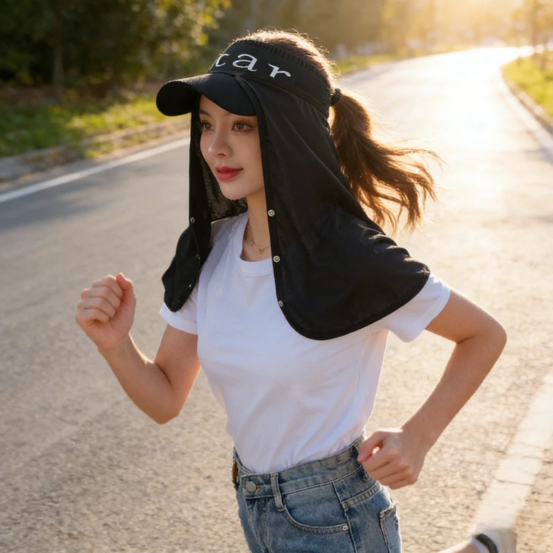 New Men's and Women's Summer Outdoor Sunshade Hat Curtain with UV Protection, Cycling and Fishing Sunshade Curtain