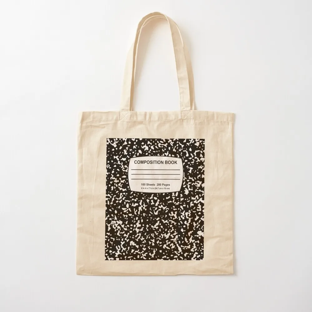 Composition Notebook Pattern with Composition Book Label Tote Bag tote bag men's personalized tote bag canvas bags