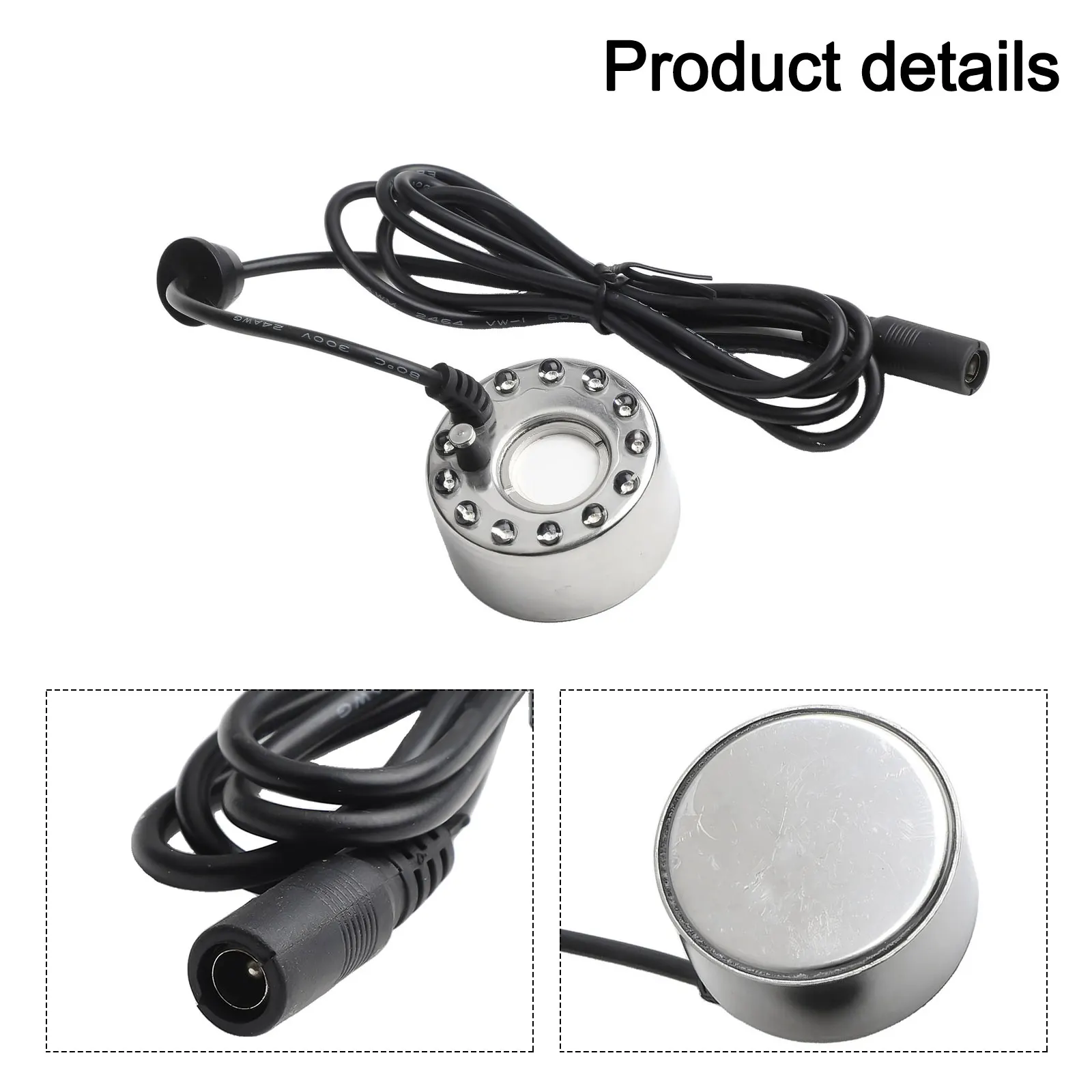 

Humidifier Fog Maker Stainless Steel 350ml/h Atomizer 12led Lights For Fountains Landscape Fog Self-protection