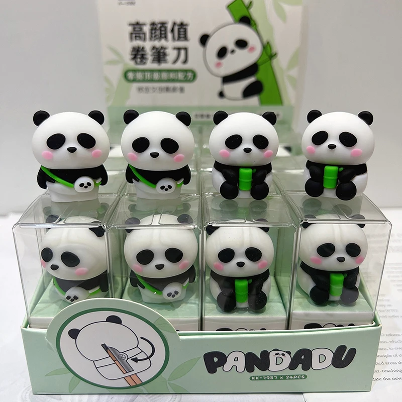 

Cute Panda Pencil Sharpener Stationery Silicone Single Hole Manual Pencil Cutter Student Kids Gift School Office Supplies