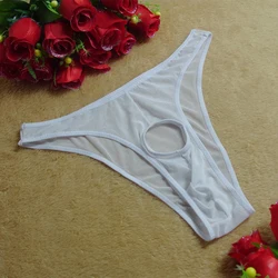 Sexy Lingerie Mens Mesh Underwear Briefs Men Open Front Penis Pouch Hole Hollow Out Transparent Panties Fetish Tanga Underpants