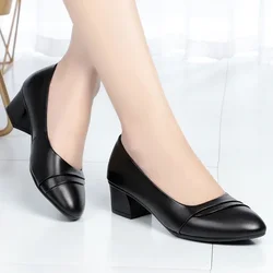 Zapatos De Mujer Women Fashion Brand New Black Patent Leather Shoes for Office Lady Classic Comfort Spring Summer Pumps A28