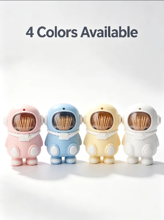 160g 4 Colors Cute ABS Astronaut Pop-Up Toothpick Box Storage Dispenser For Picnic Bar Cafe Dorm Kitchen Table Decor Gadget